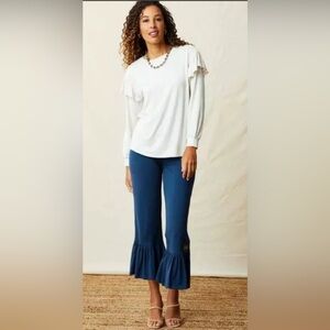 NWT Matilda Jane Enchanted Garden Beaufort Big Ruffle Pants Blue Size Medium